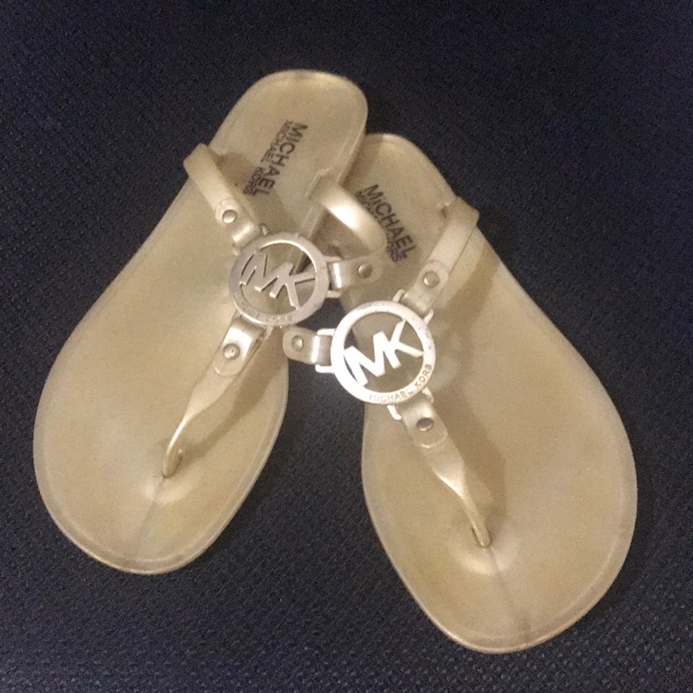 Michael Kors gold jelly shoe